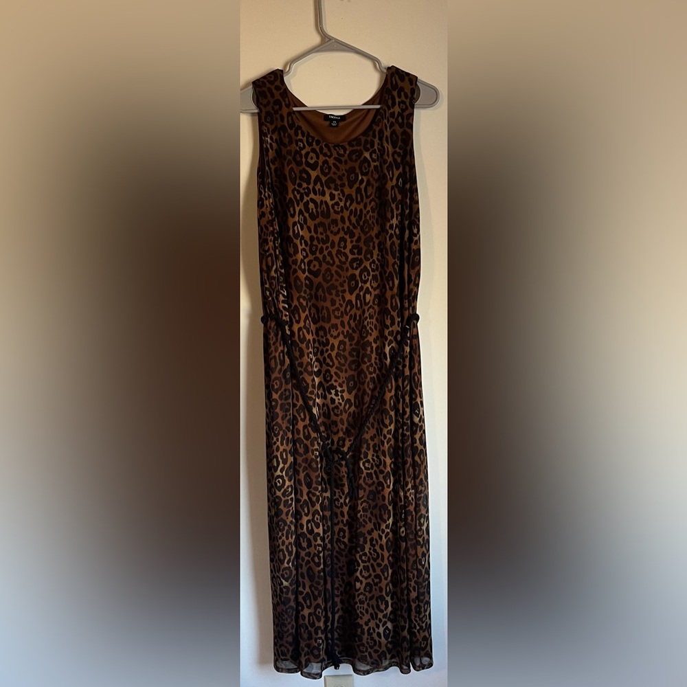 Tacera women’s sleeveless dress size 1x cheetah print